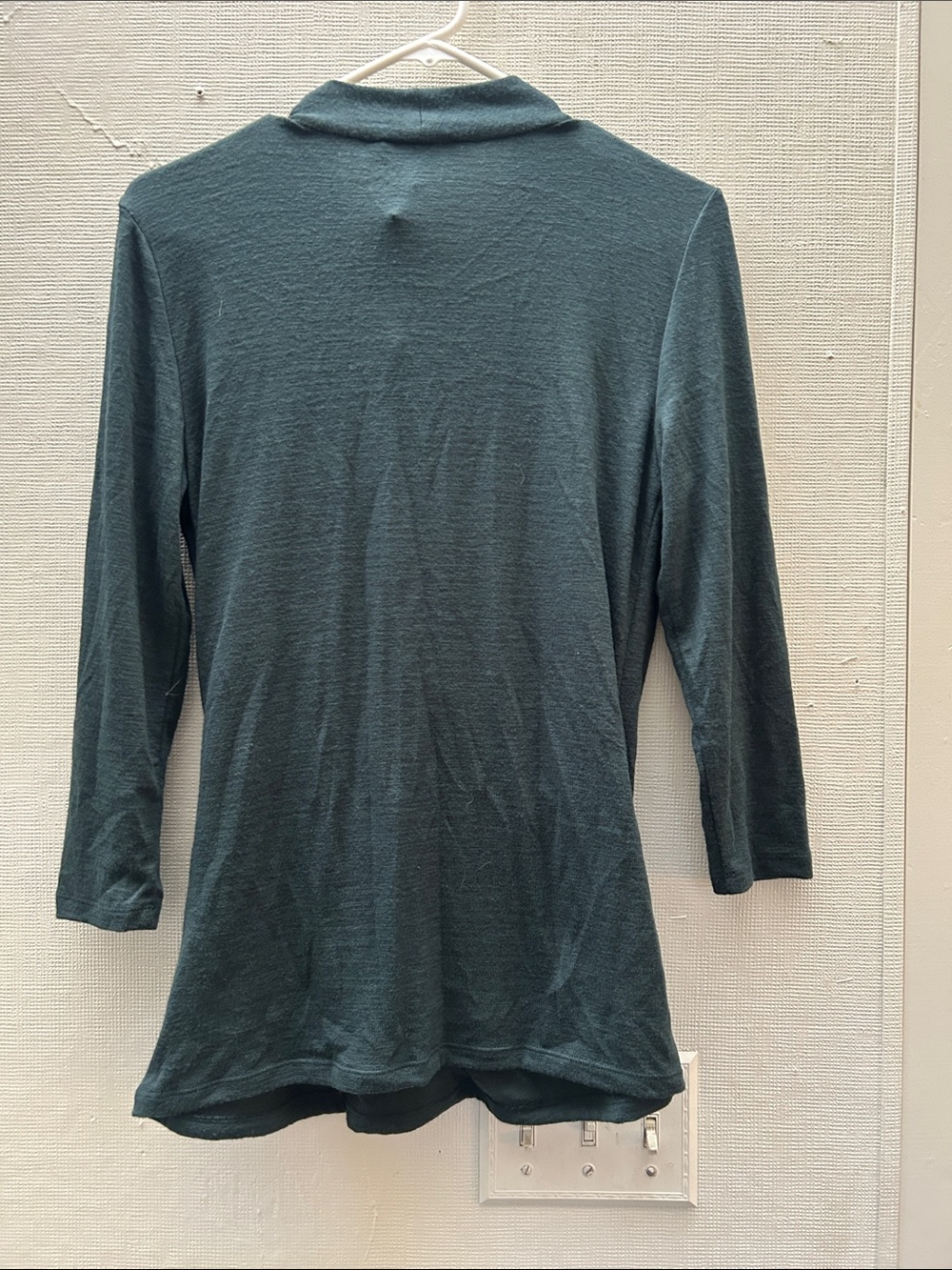 Anthropologie Teal Wrap-Style Blouse - Picture 2 of 2